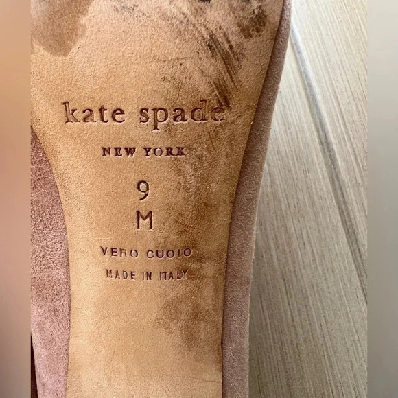Kate Spade Anastasia Pink Suede Gold Glitter Block Heel Sz 9 - Picture 10 of 12